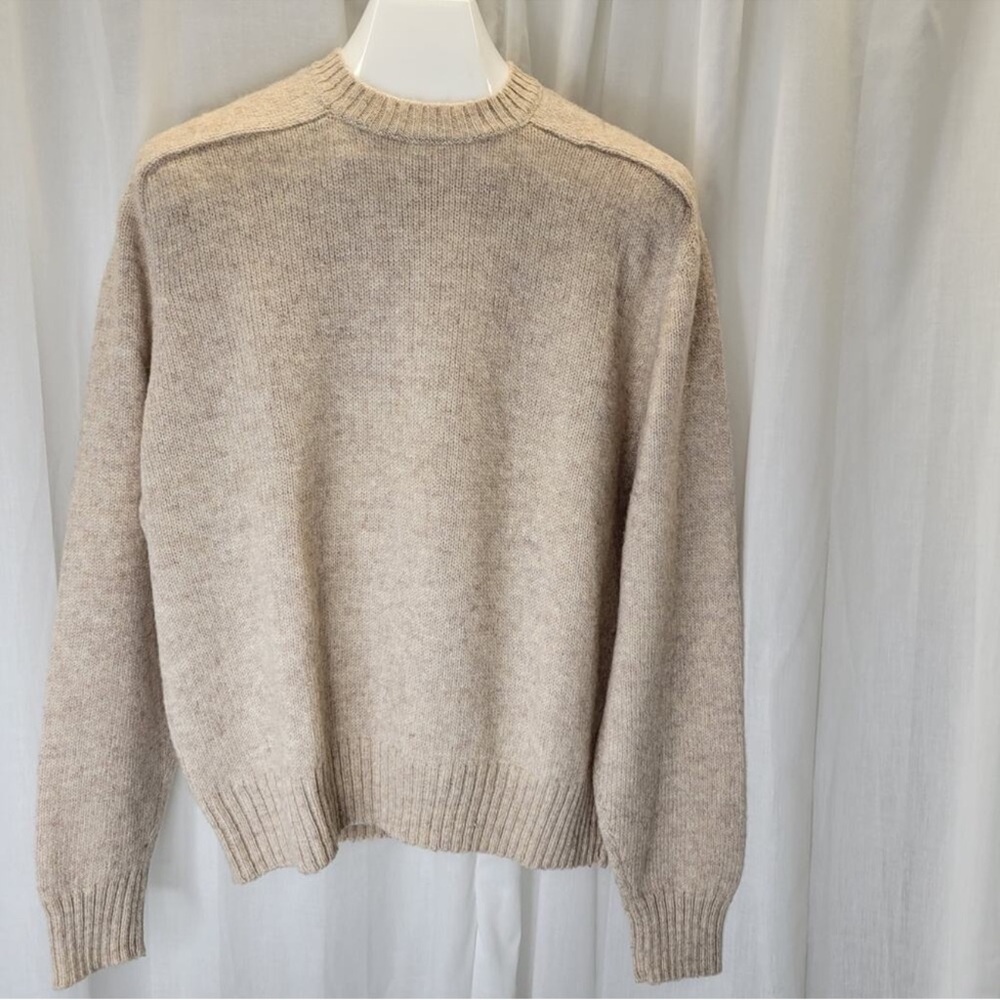 Oakton Ltd. Vintage Wool Crewneck Sweater Heather Oatmeal, XL